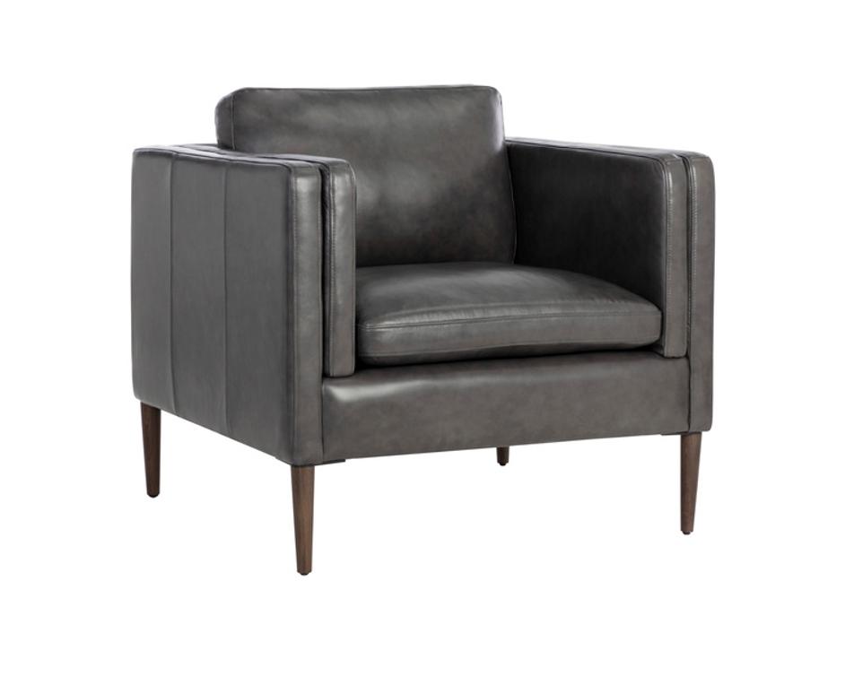 RICHMOND ARMCHAIR - BRENTWOOD CHARCOAL LEATHER by Sunpan
