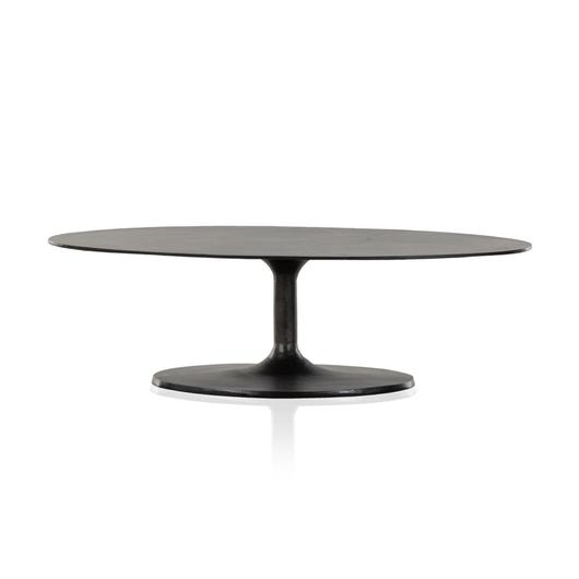 Simone Oval Coffee Table - Raw Black by Four Hands