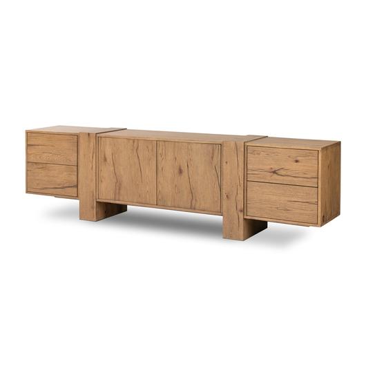 Fisher Media Console in Rustic Amber Oak by FOUR HANDS