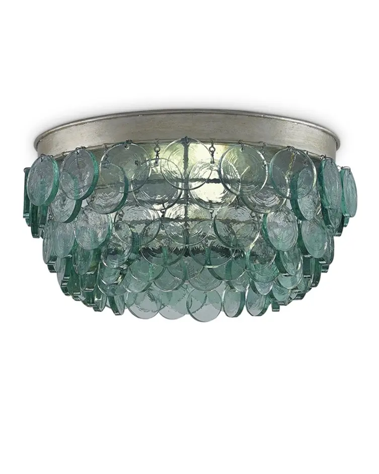 Braithwell Flush Mount In Silver Leaf by Currey & Company