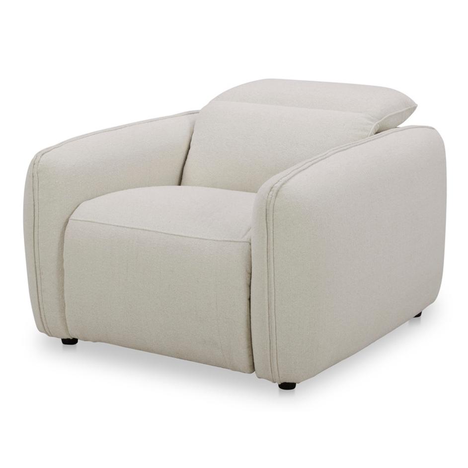 Eli Power Recliner Chair Warm White by Moes Home