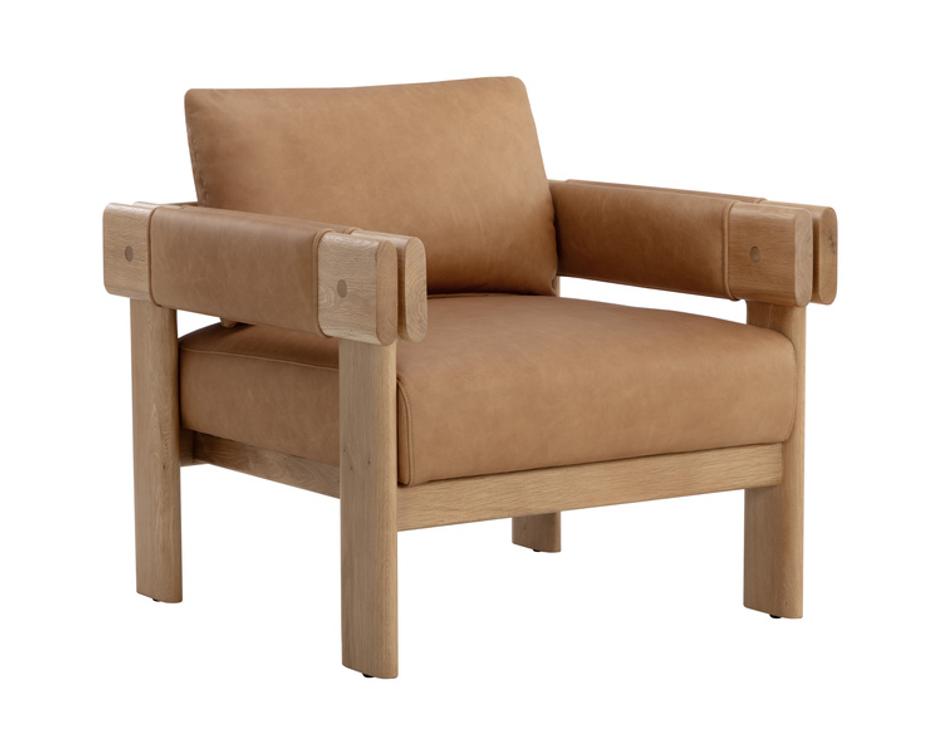 CARMICHAEL LOUNGE CHAIR - LUDLOW SESAME LEATHER by Sunpan