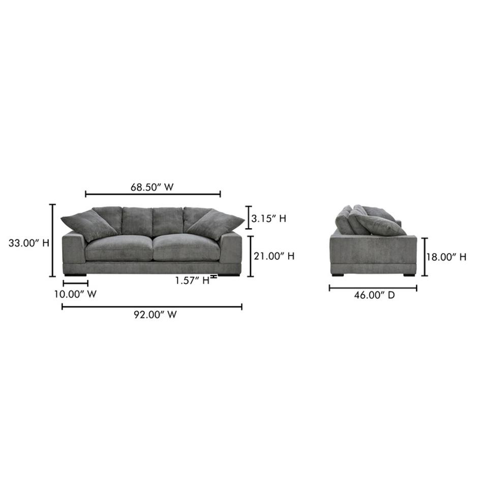 Plunge Sofa Charcoal by Moes Home