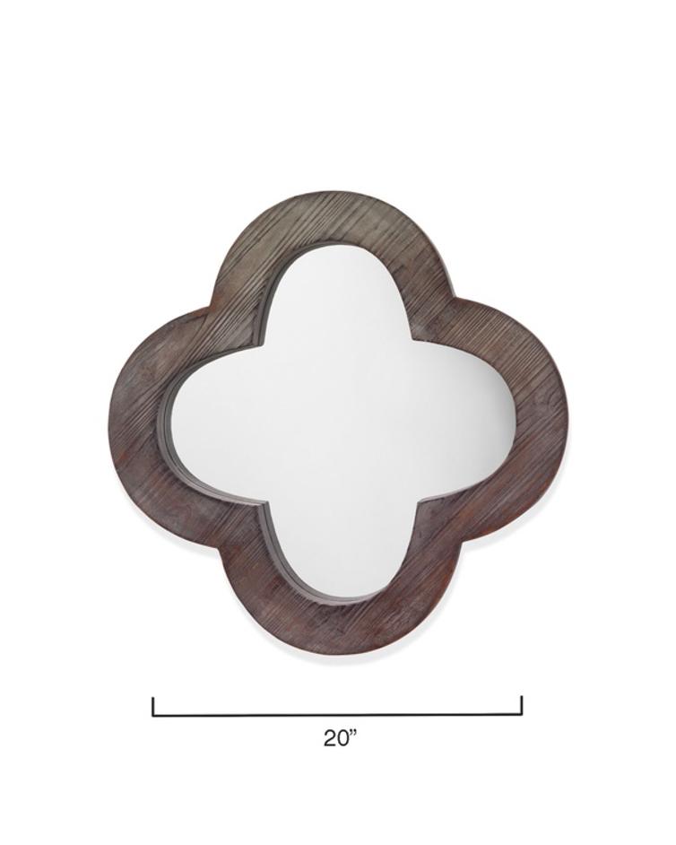Clover Wood Wall Mirror, Grey Wash by Jamie Young