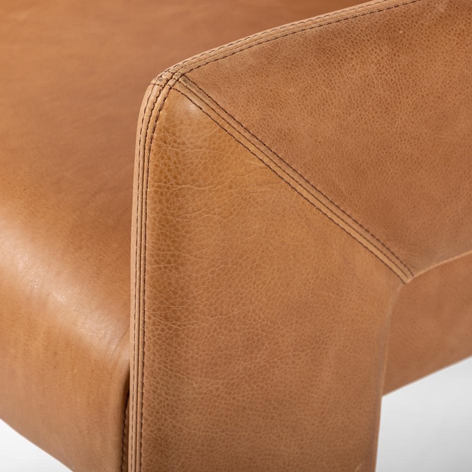 Amur Dining Armchair in Palermo Cognac by FOUR HANDS