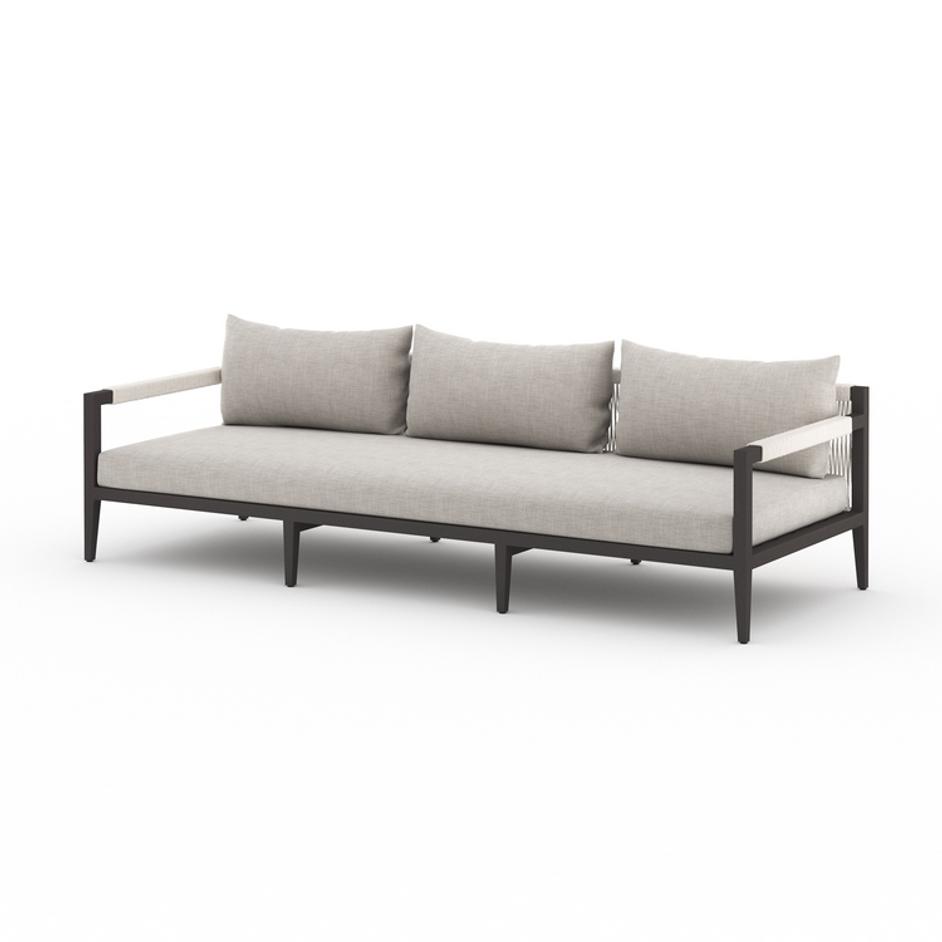 Sherwood Outdoor Sofa 93" in Bronze/Stone by FOUR HANDS