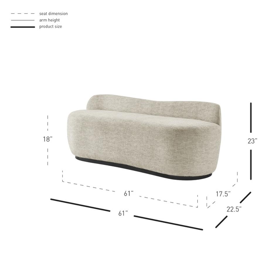 Mandy Fabric Bench, Pasadena Beige by New Pacific Direct