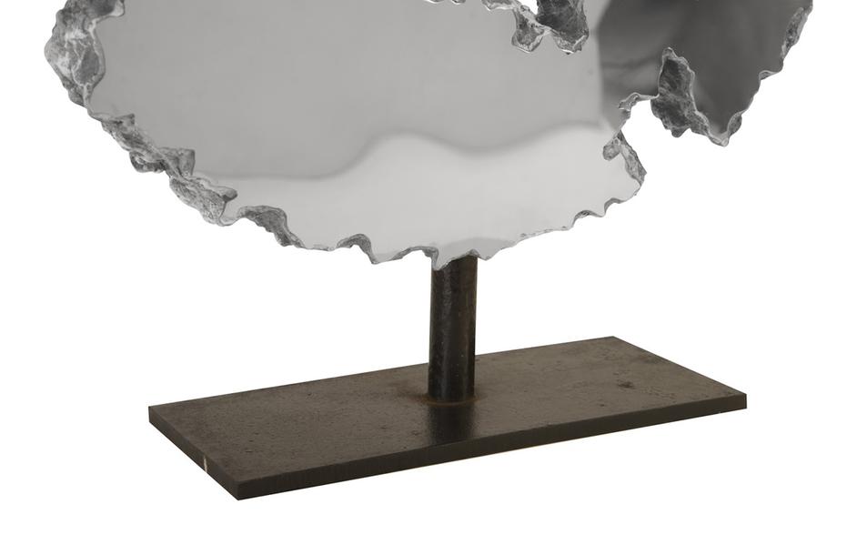 Lava Slice Sculpture on Stand, Resin, Stainless Steel by PHILLIPS COLLECTION