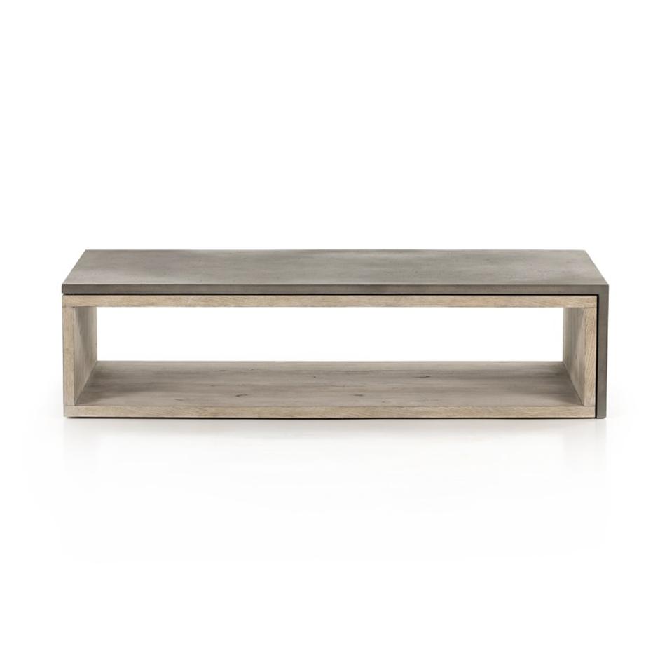 Faro Coffee Table In Dark Grey Concrete by FOUR HANDS