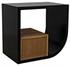 Burton Side Table, Left, Hand Rubbed Black and Teak by Noir Furniture