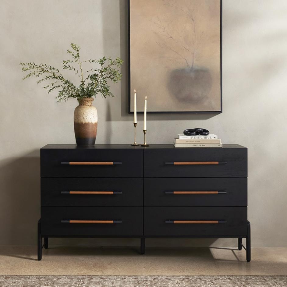 Rosedale 6 Drawer Dresser in Ebony Oak by FOUR HANDS