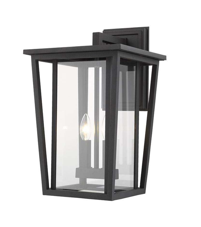 Seoul 2 Light Outdoor Wall Sconce in Black Finish by Z-Lite