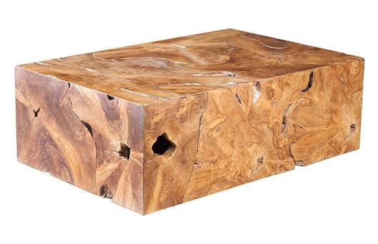 Teak Block Coffee Table, Rectangle by PHILLIPS COLLECTION