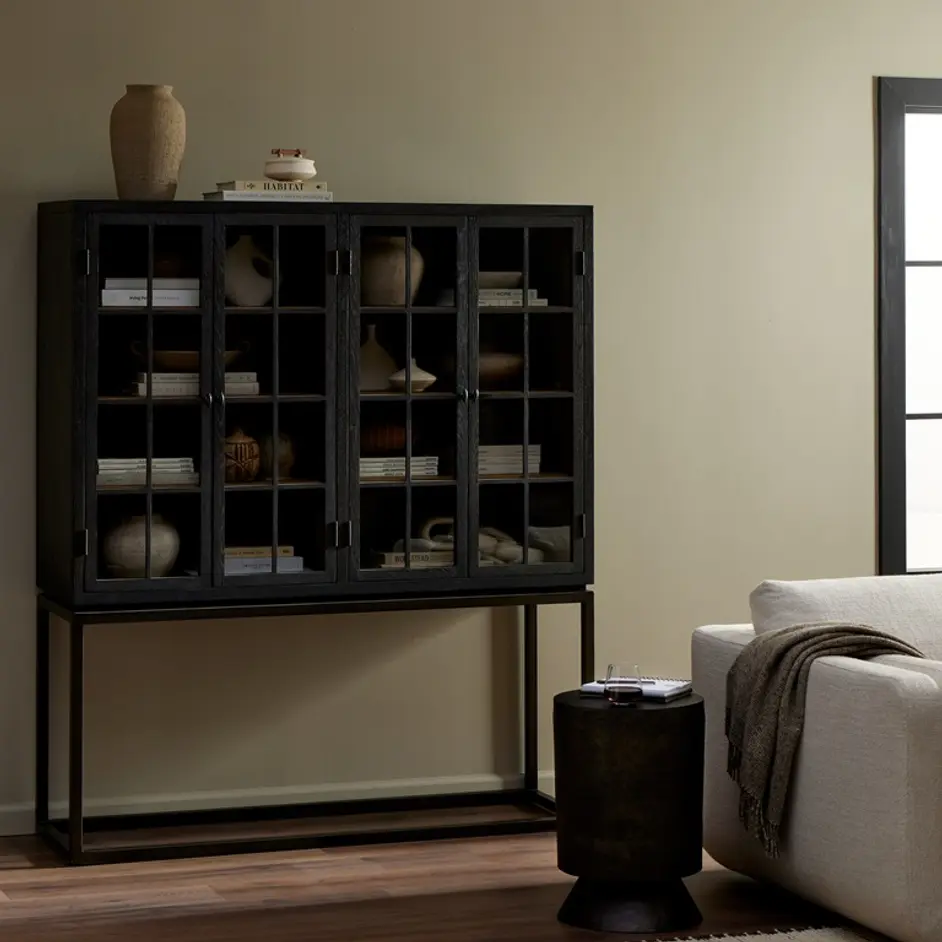 Palmer Cabinet in Charcoal Oak Veneer by FOUR HANDS