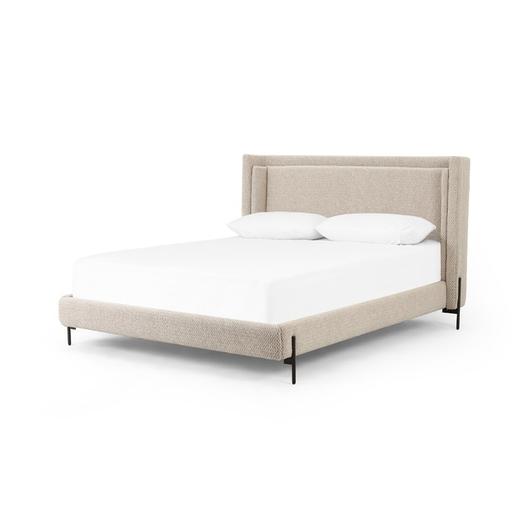 Dobson Bed In Perin Oatmeal In King by FOUR HANDS