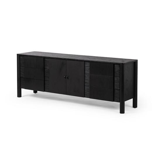 Pollard Media Console In Brushed Ebony Oak by FOUR HANDS