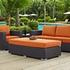 Minerva Outdoor Patio Fabric Rectangle Ottoman In Espresso Orange by Modway Furniture