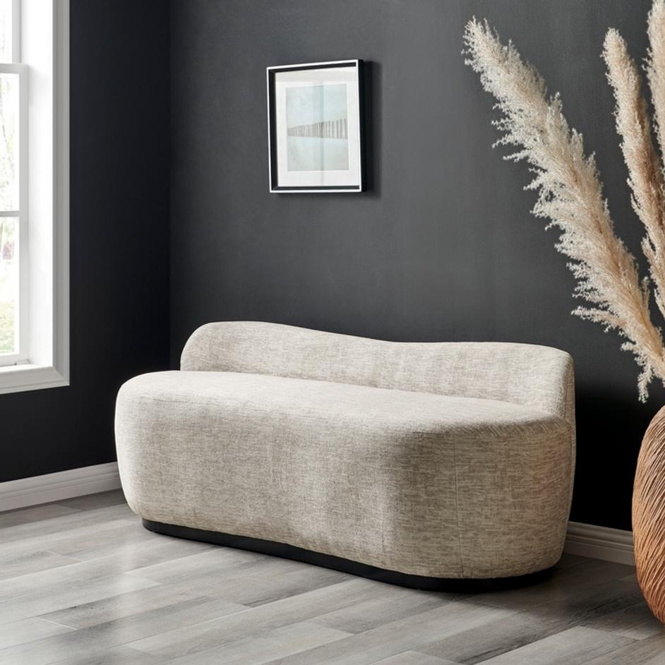 Mandy Fabric Bench, Pasadena Beige by New Pacific Direct