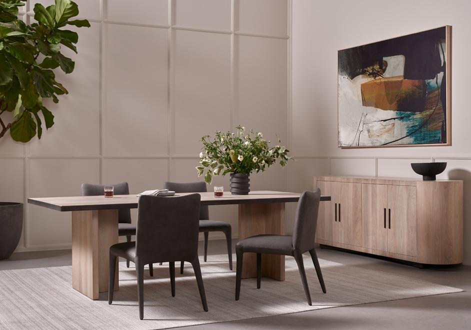 Monza Dining Chair In Heritage Graphite by FOUR HANDS