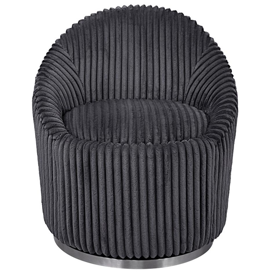 Crue Gray Fabric Swivel Chair by Uttermost