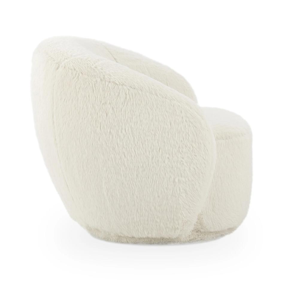 Adley Plush Swivel Chair - Vanilla by Classic Home