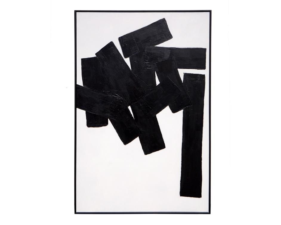 Building Blocks - 48" X 72" - Black Floater Frame by Sunpan
