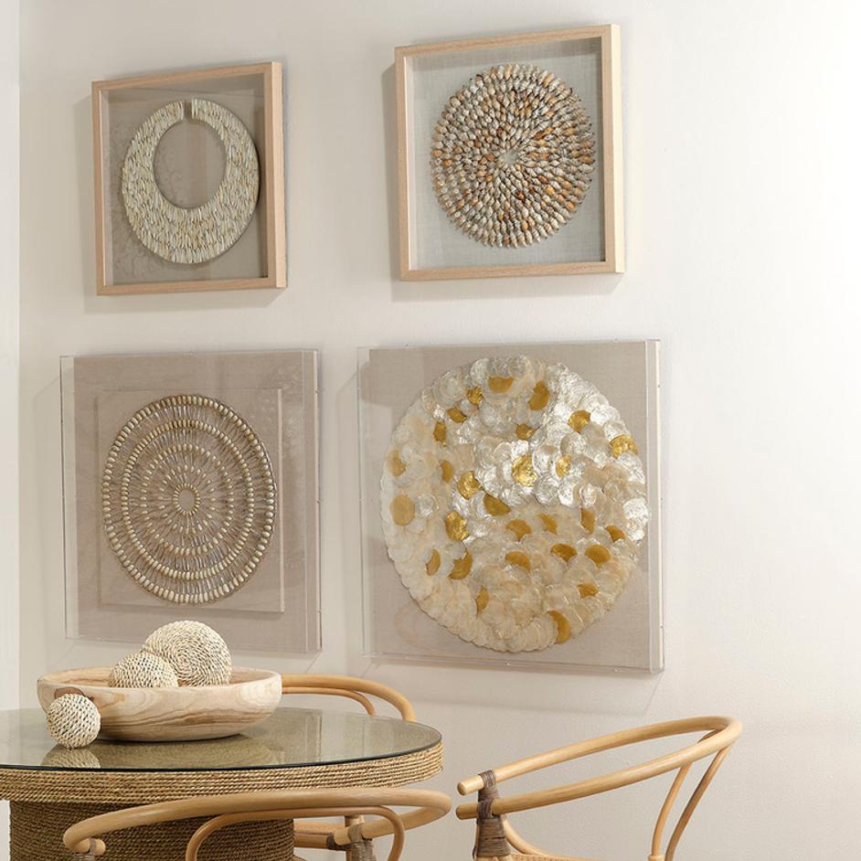 Riviera Framed Wall Art, Beige Simnia Shell by Jamie Young