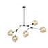 Harris Five Light Pendant Lamp - Black / Cognac by Galla Home