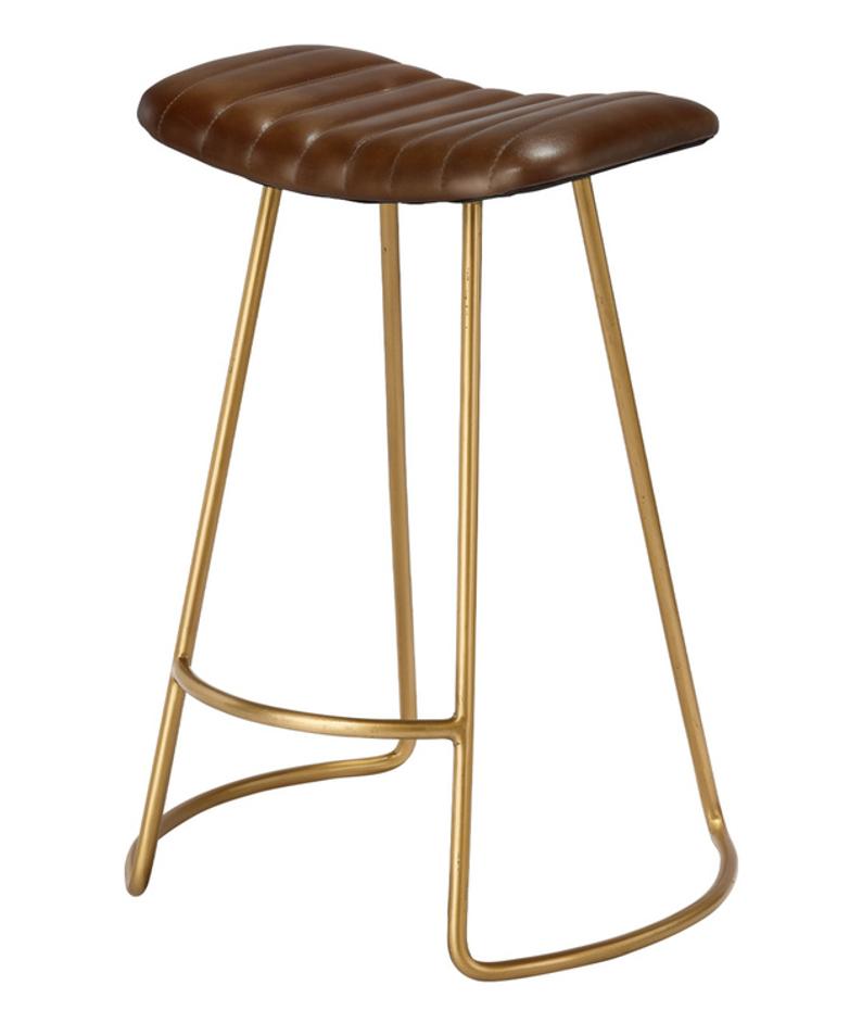 Theo Leather Counter Stool, Brown by Jamie Young