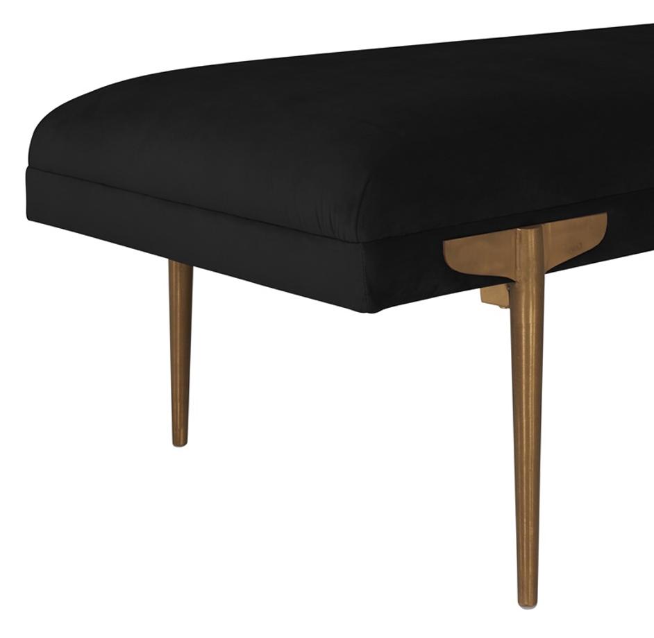 Brno Black Velvet Bench by tov furniture