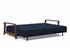 RAN D.E.L. SOFA BED in MIXED DANCE BLUE FABRIC WITH Dark wood LEGS 528 by INNOVATION USA