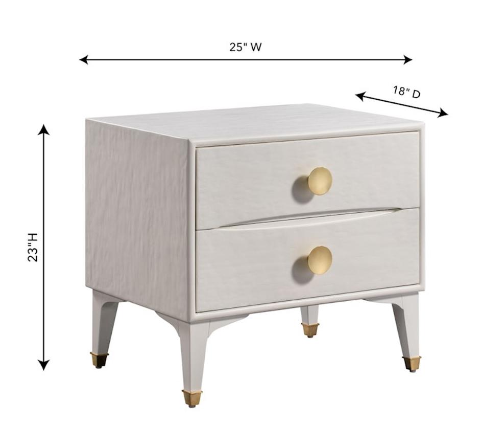 Divine White Nightstand by tov furniture