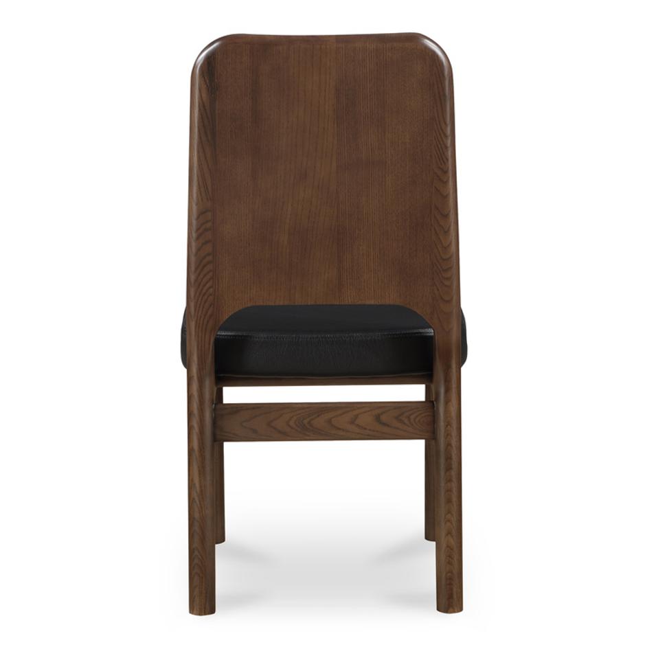 Kerr Dining Chair Walnut Stained Black Vegan Leather-Set Of Two by Moes Home
