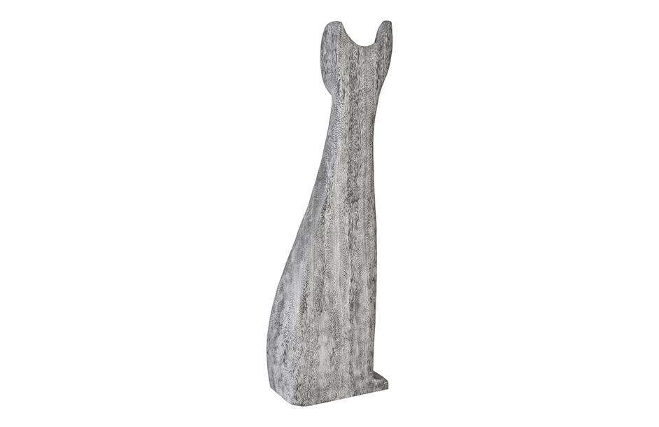 Cat Sculpture, Grey Stone, Large by PHILLIPS COLLECTION