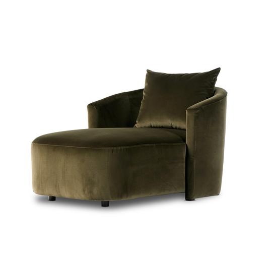 Farrah Chaise Lounge In Surrey Olive by FOUR HANDS