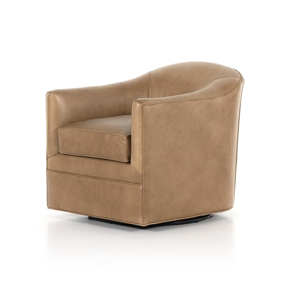 Quinton Swivel Chair In Ontario Taupe by FOUR HANDS
