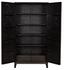 Maharadscha Small Hutch in Pale Mahogany with Matte Black Industrial Steel Base and Brass Pulls by Noir Furniture