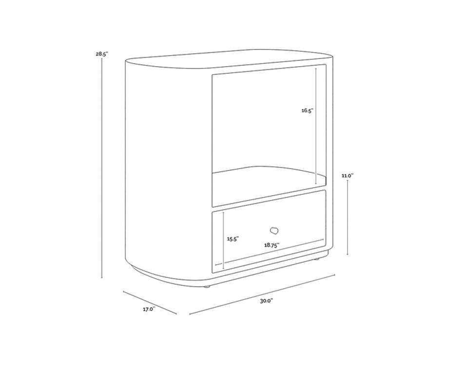 SIENA NIGHTSTAND - OVAL - ANTIQUE BRASS by Sunpan