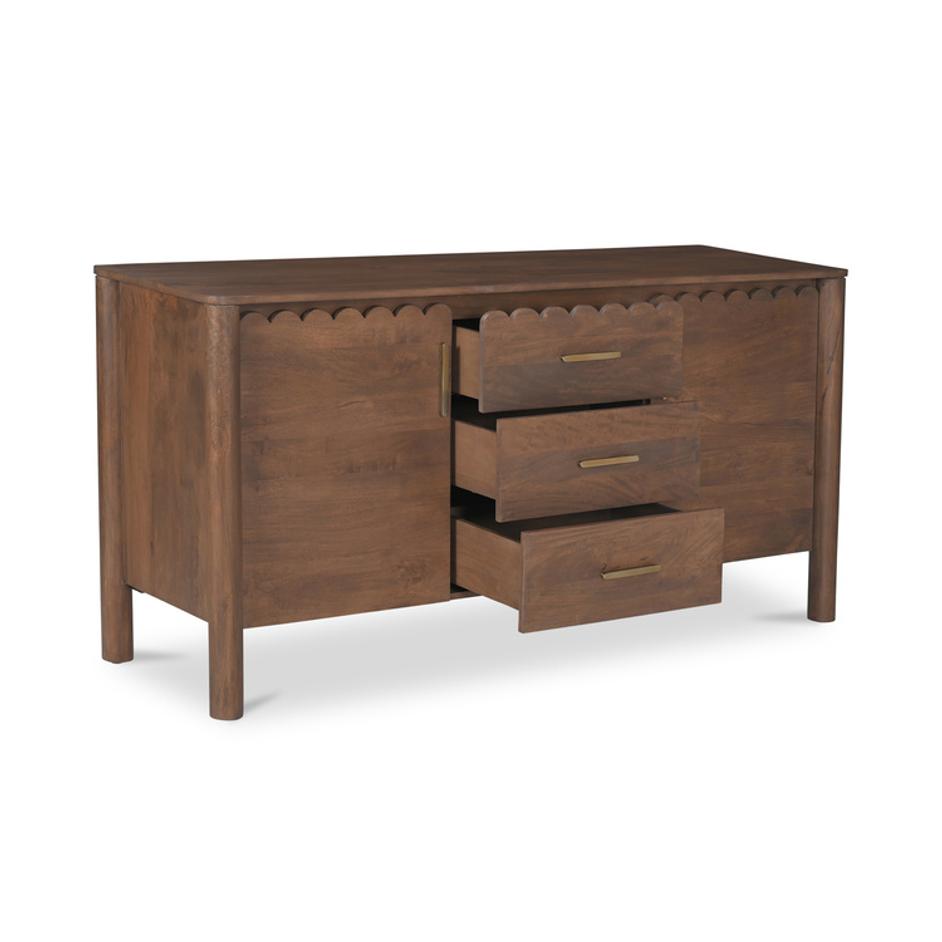 Wiley 3 Drawer Sideboard Vintage Brown by Moes Home