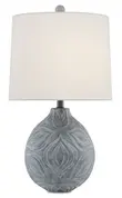 Hadi Table Lamp In Gray Stone Wash by Currey & Company