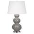 Smokey Taupe Triple Gourd Table Lamp by Robert Abbey