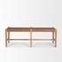 Shane Brown Wood w/ Woven Brown Leather Bench by Mercana