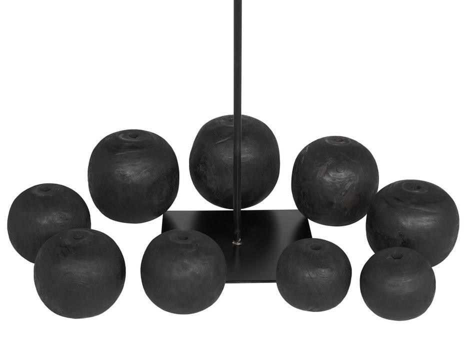 Alpha Munggur and Industrial Steel Sculpture in Burnt Black Finish by Noir Furniture