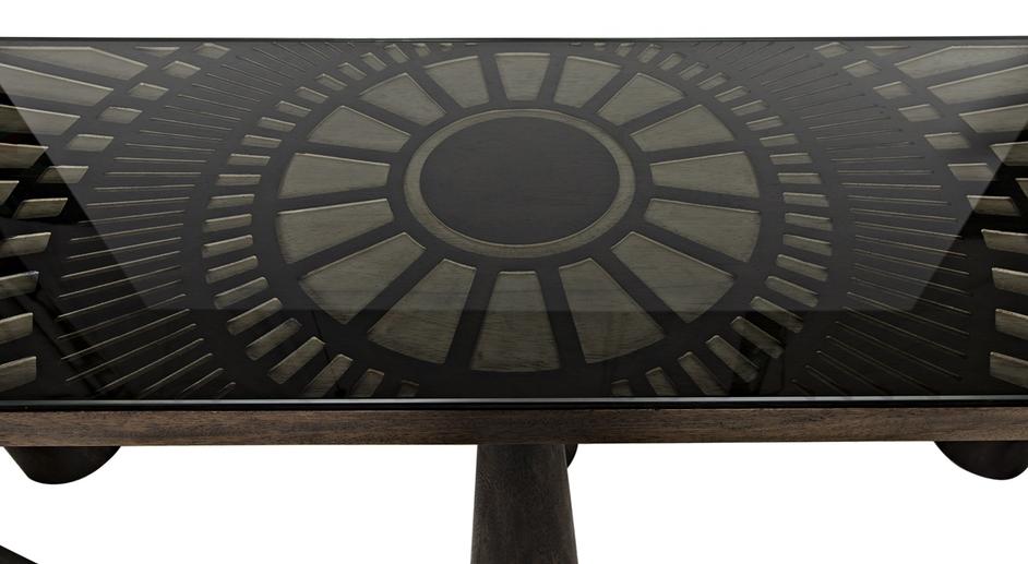 Tutankhamun Ebony Walnut Console with Glass Detailing by Noir Furniture