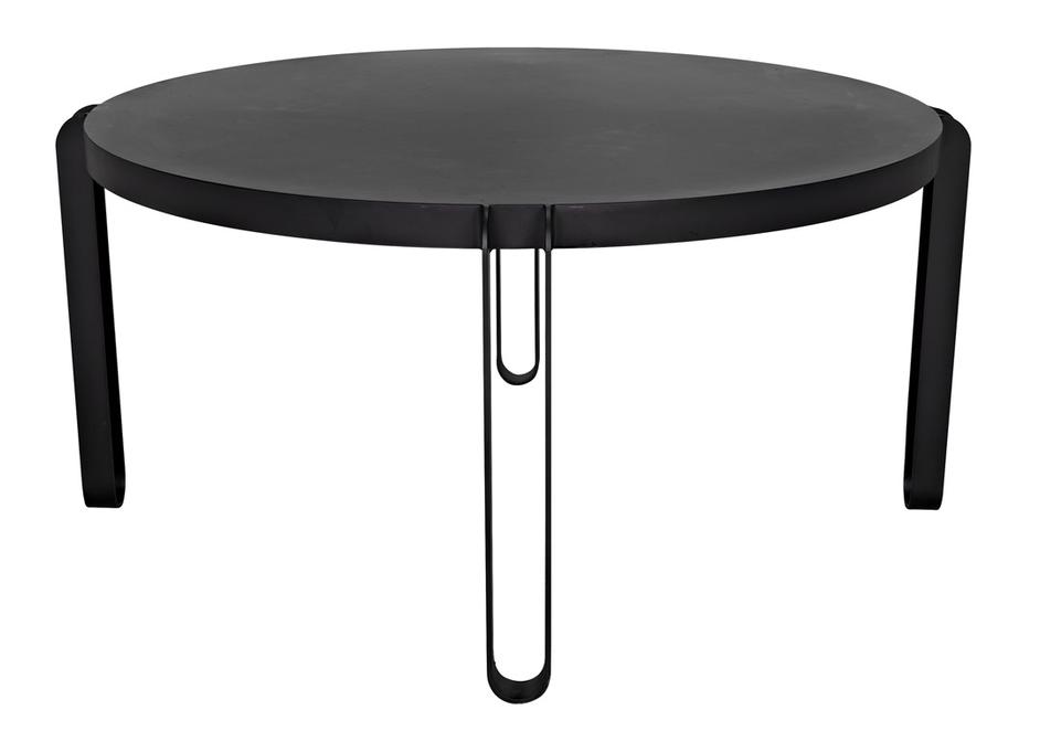 Marcellus Dining Table, 63", Black Metal by Noir Furniture