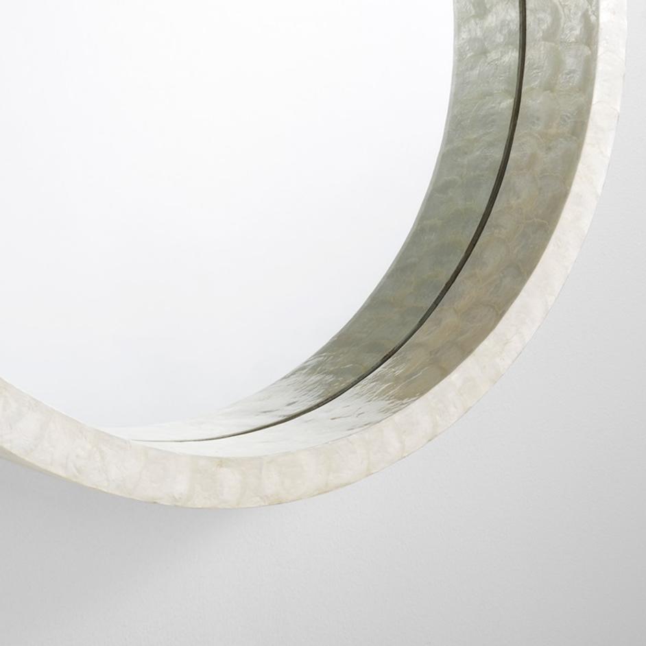 Triton Round Mirror|Wh-Lg by Cyan Design