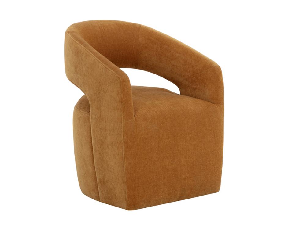 LLORET WHEELED DINING ARMCHAIR - DANNY AMBER by Sunpan