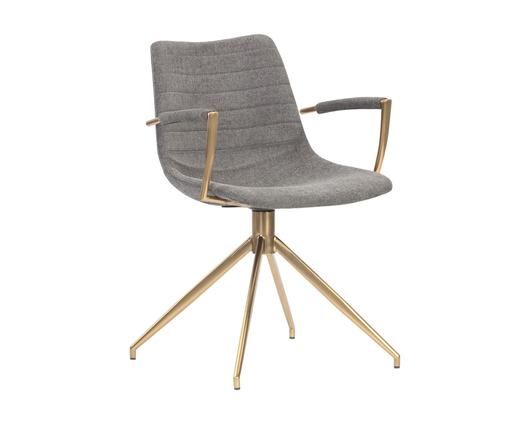 Andres Swivel Dining Armchair - Belfast Koala Grey by Sunpan
