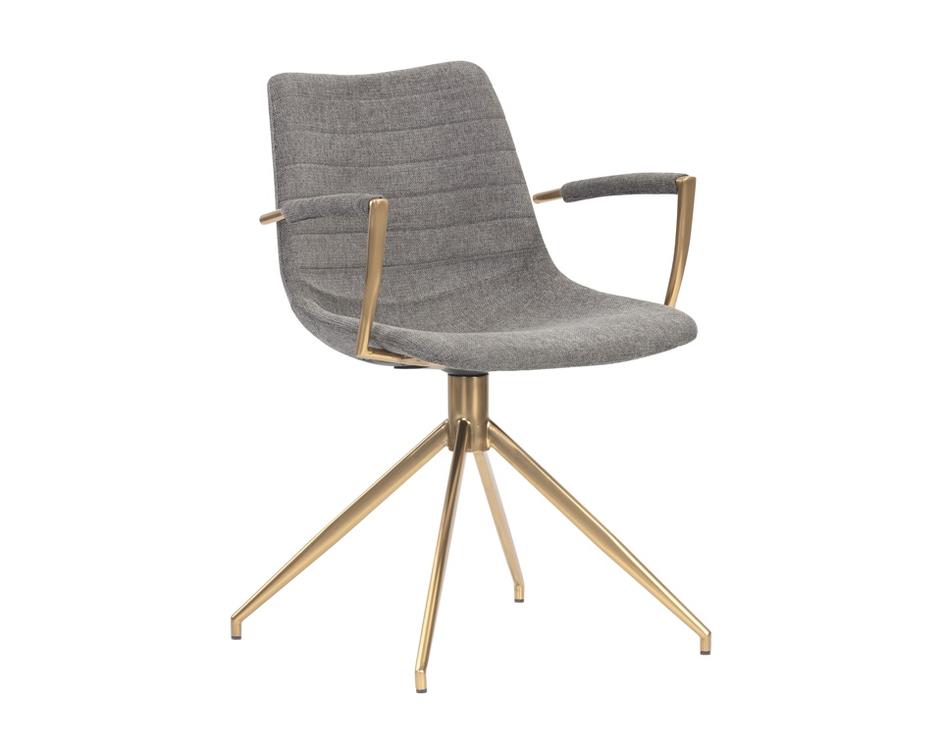 Andres Swivel Dining Armchair - Belfast Koala Grey by Sunpan