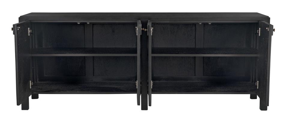 Weston Sideboard, Hand Rubbed Black with Light Brown Trim by Noir Furniture